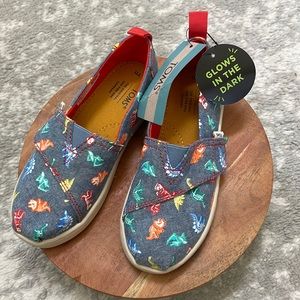 Toms Glow in the Dark Dino Slip-ons
